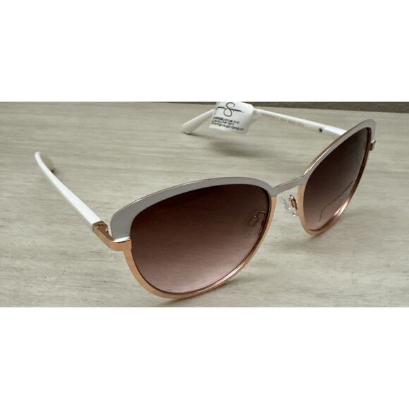Jessica Simpson J5316 WHRG White & RGold Cat Eye Sunglasses White Arms NWT - Picture 1 of 9
